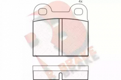R BRAKE rb0038 -  Комплект тормозных колодок, дисковый тормоз